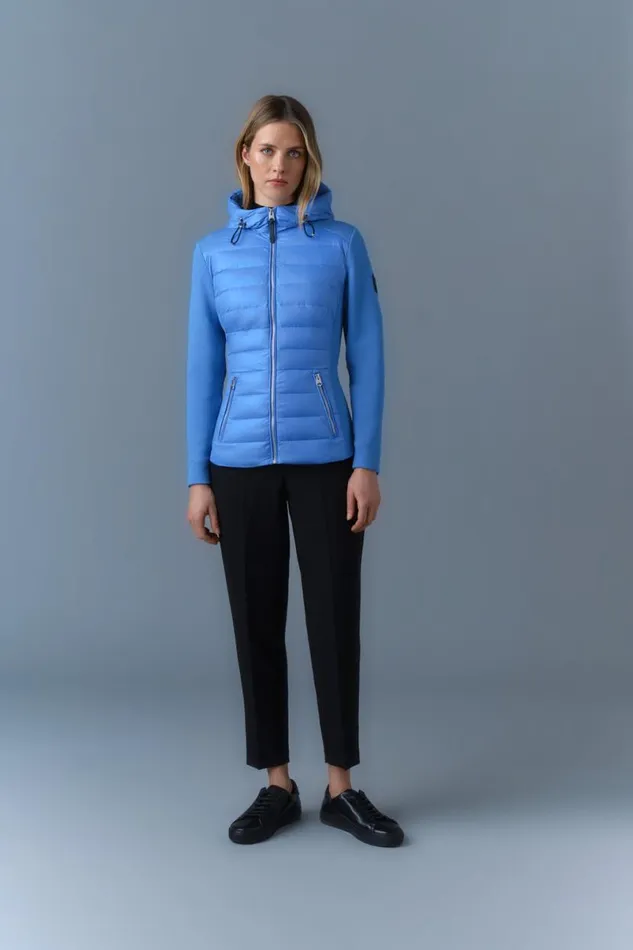 Puffers Women Mackage DELLAR Hybrid Jacket With Hood Cream