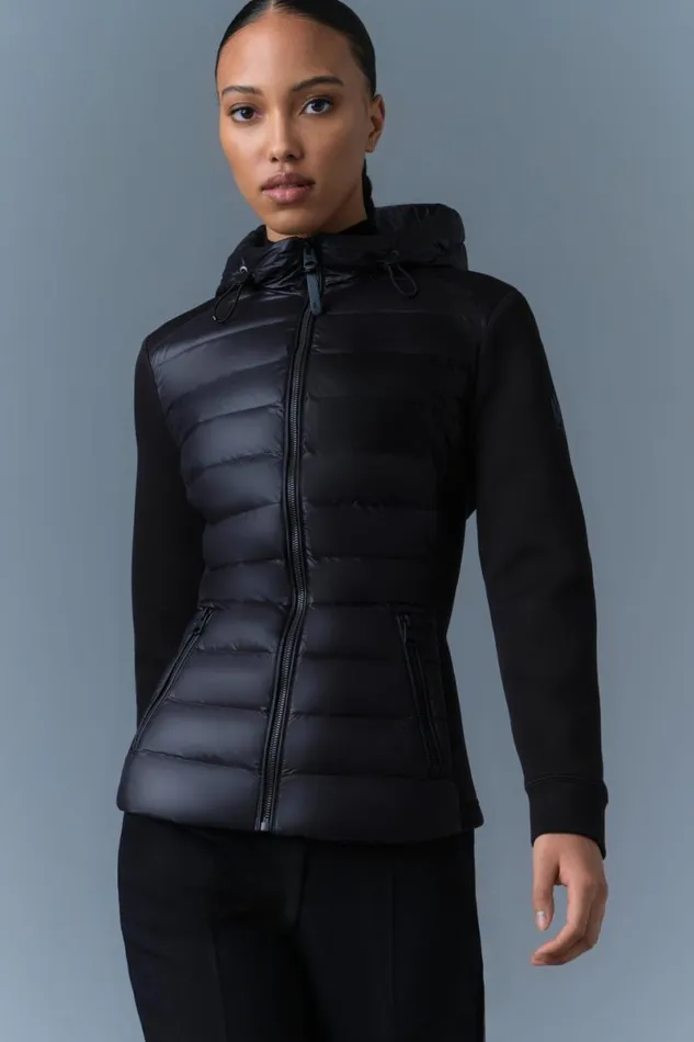 Puffers Women Mackage DELLAR Hybrid Jacket With Hood Cream