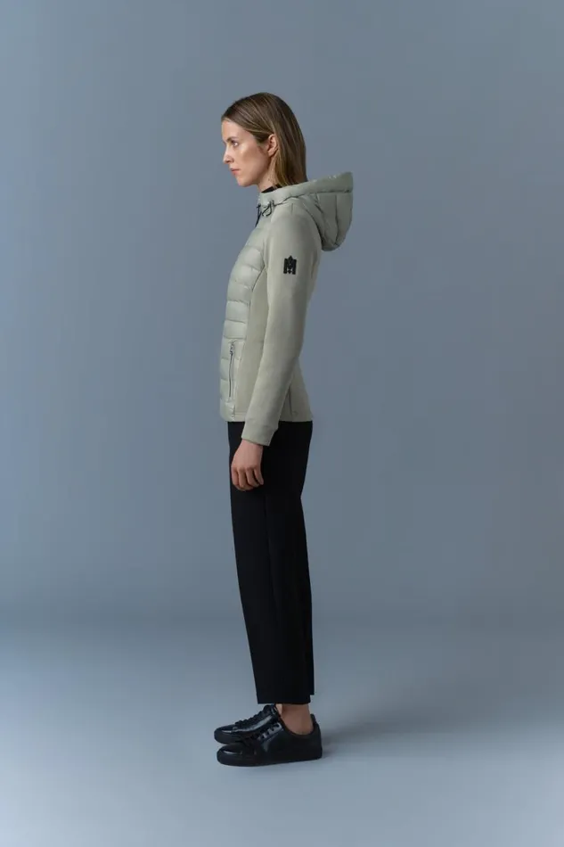 Puffers Women Mackage DELLAR Hybrid Jacket With Hood Cream