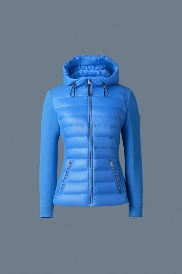 Puffers Women Mackage DELLAR Hybrid Jacket With Hood Cream