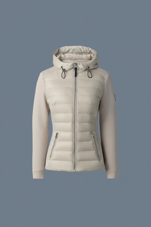 Puffers Women Mackage DELLAR Hybrid Jacket With Hood Cream
