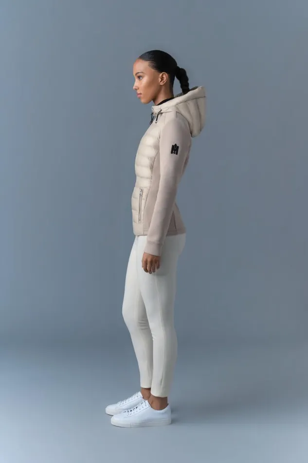 Puffers Women Mackage DELLAR Hybrid Jacket With Hood Cream