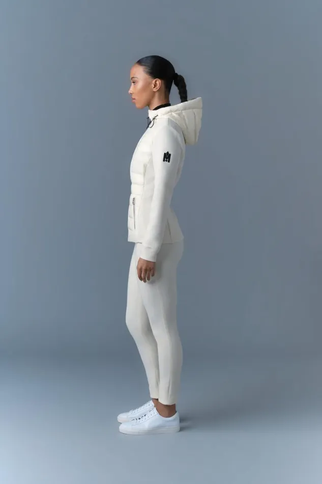 Puffers Women Mackage DELLAR Hybrid Jacket With Hood Cream