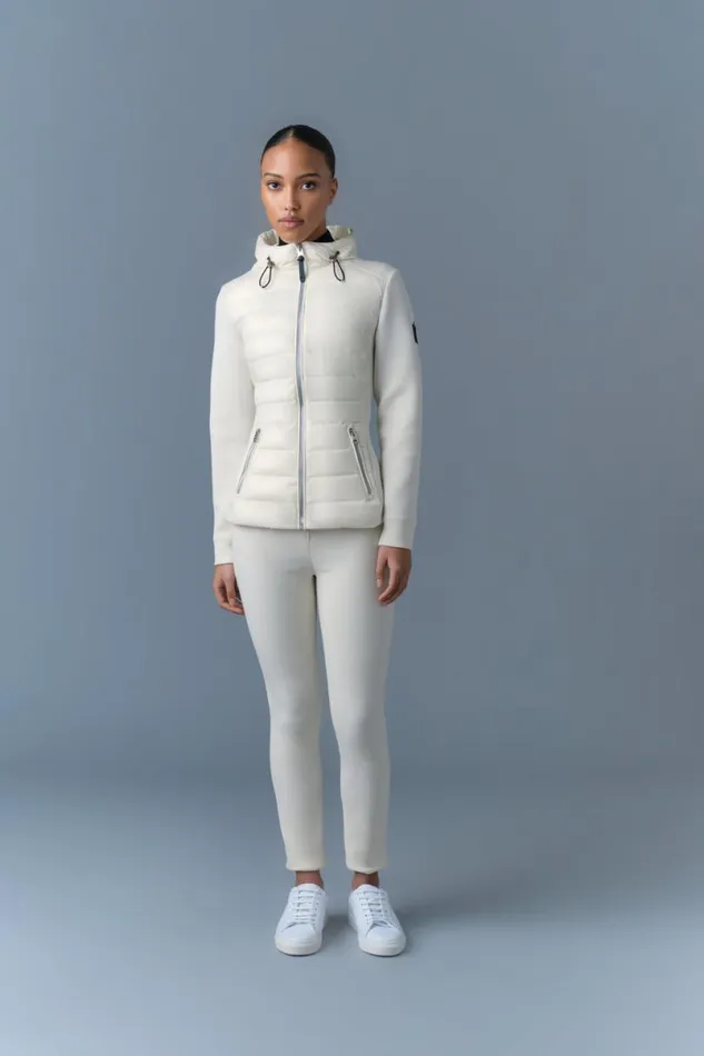 Puffers Women Mackage DELLAR Hybrid Jacket With Hood Cream
