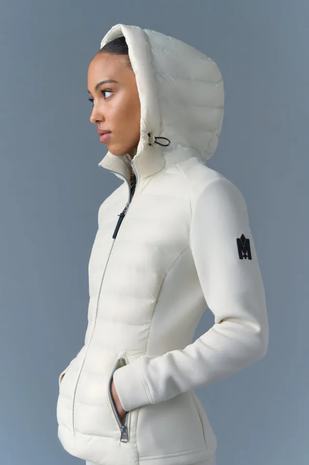 Puffers Women Mackage DELLAR Hybrid Jacket With Hood Cream
