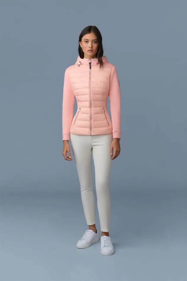 Puffers Women Mackage DELLAR Hybrid Jacket With Hood Cream