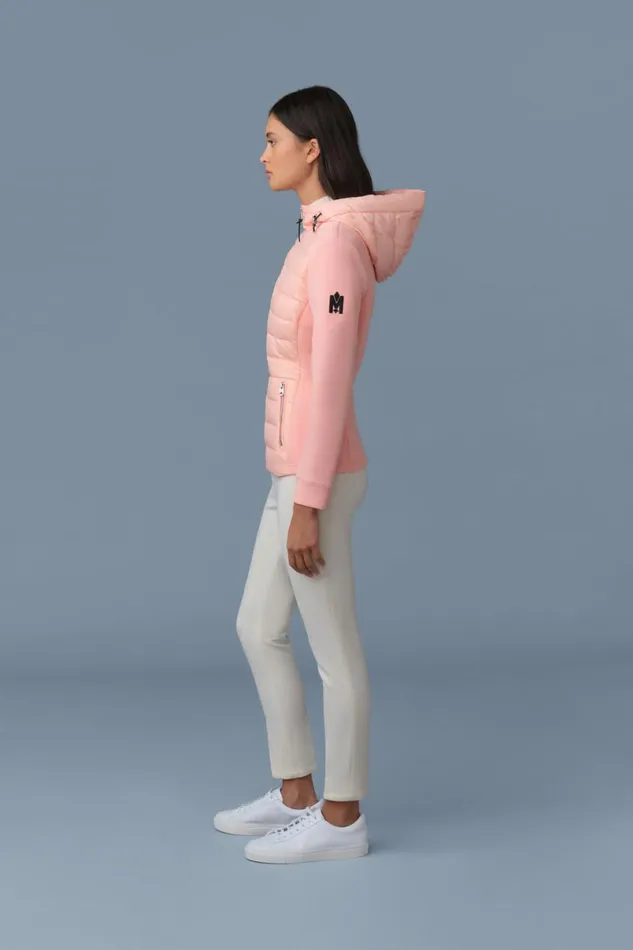 Puffers Women Mackage DELLAR Hybrid Jacket With Hood Cream