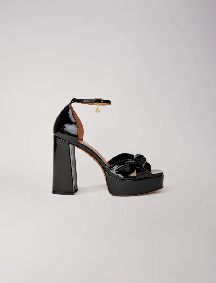 Pumps and Sandals Women Maje Leather Platform Sandals Black