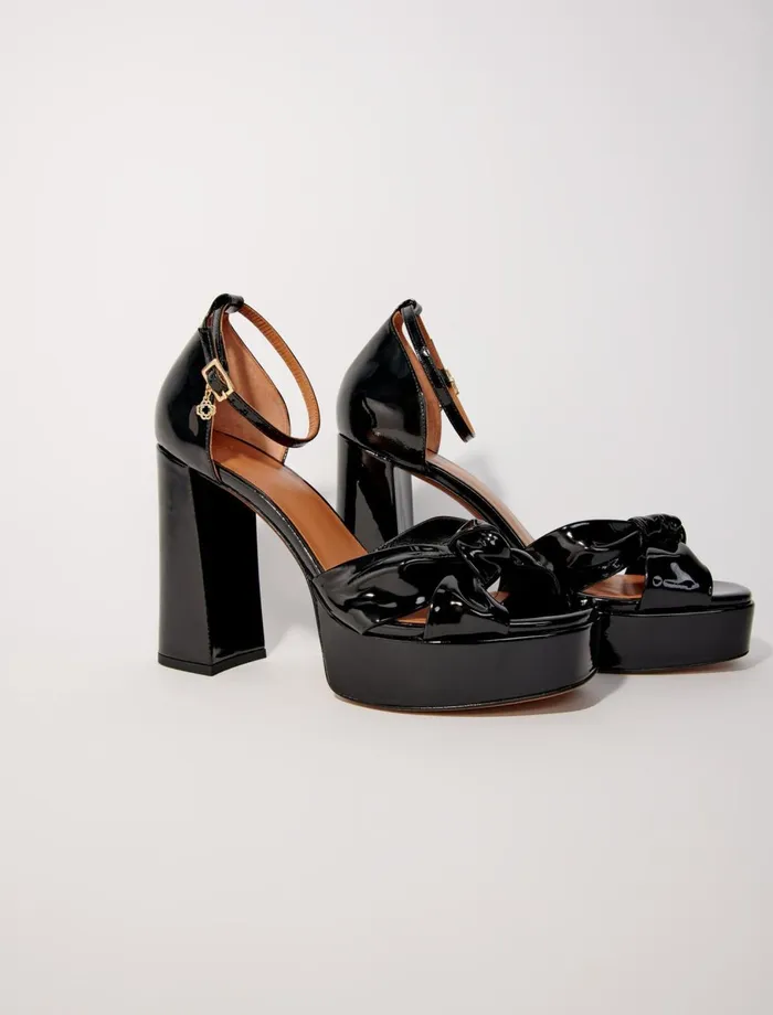 Pumps and Sandals Women Maje Leather Platform Sandals Black