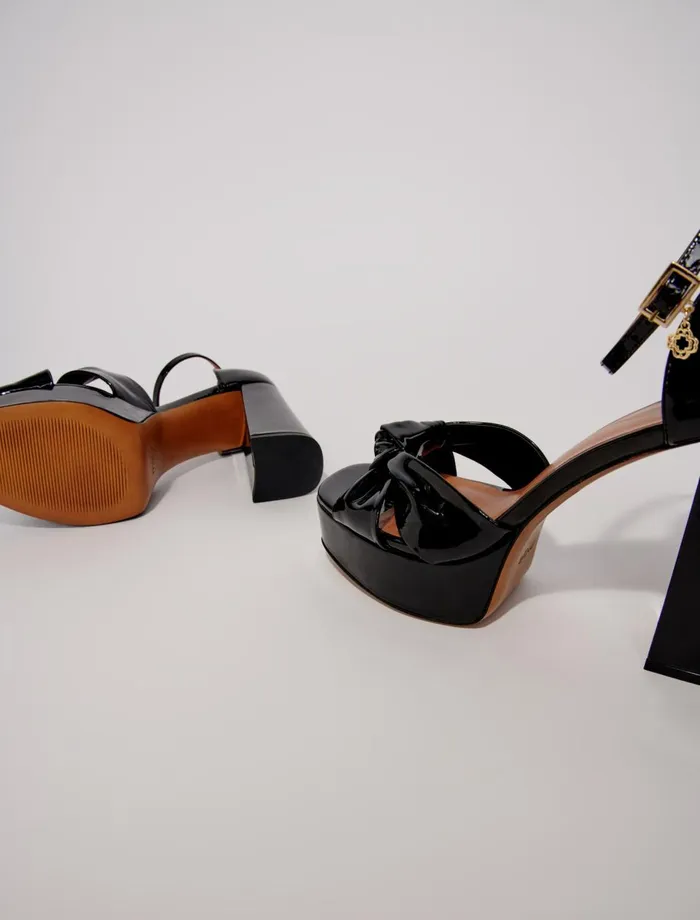 Pumps and Sandals Women Maje Leather Platform Sandals Black