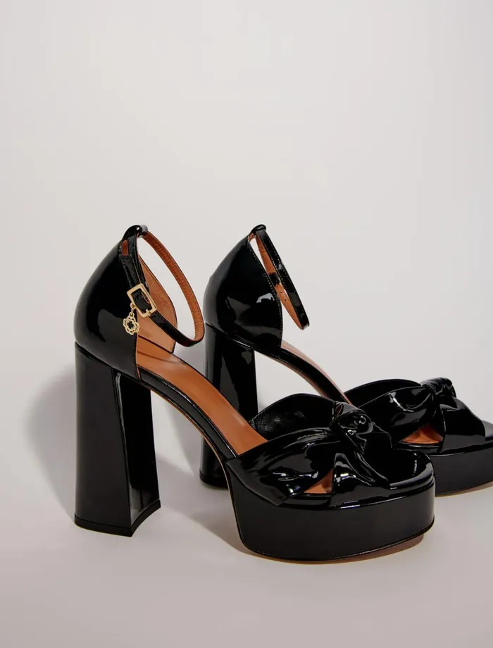 Pumps and Sandals Women Maje Leather Platform Sandals Black