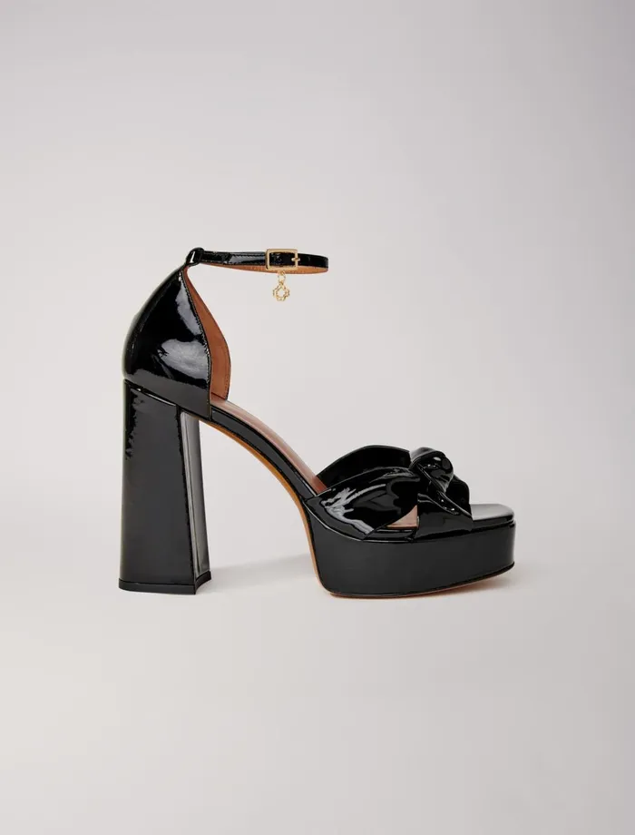 Pumps and Sandals Women Maje Leather Platform Sandals Black