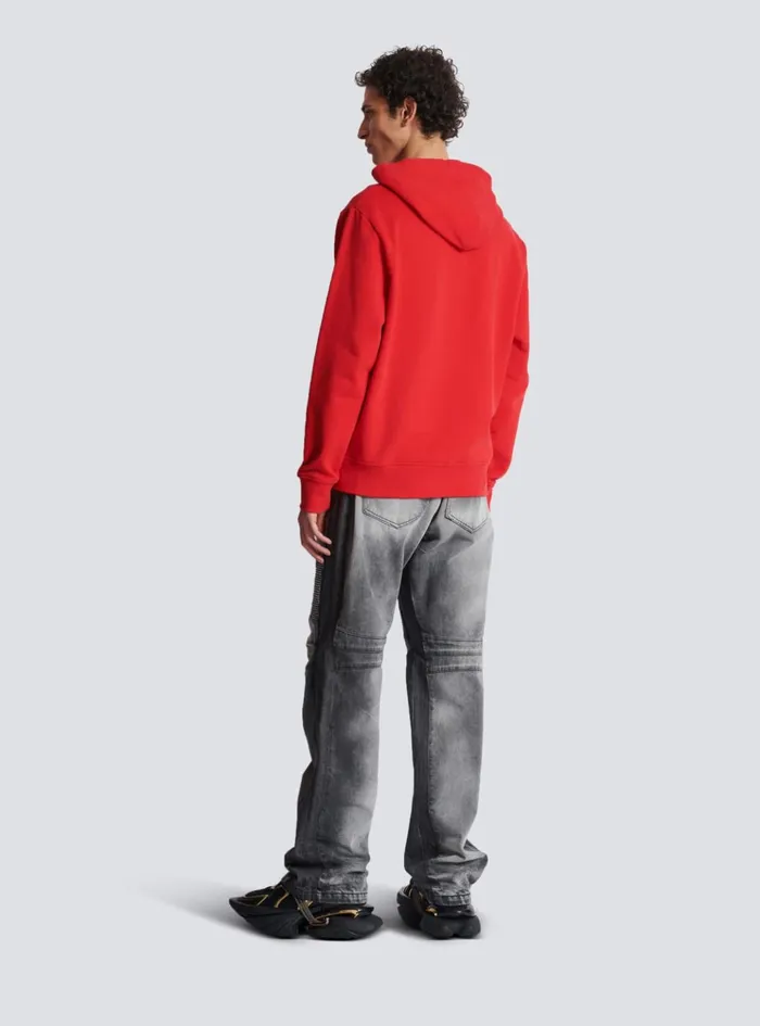 Racing Hoodie Red Men Balmain Sweatshirts