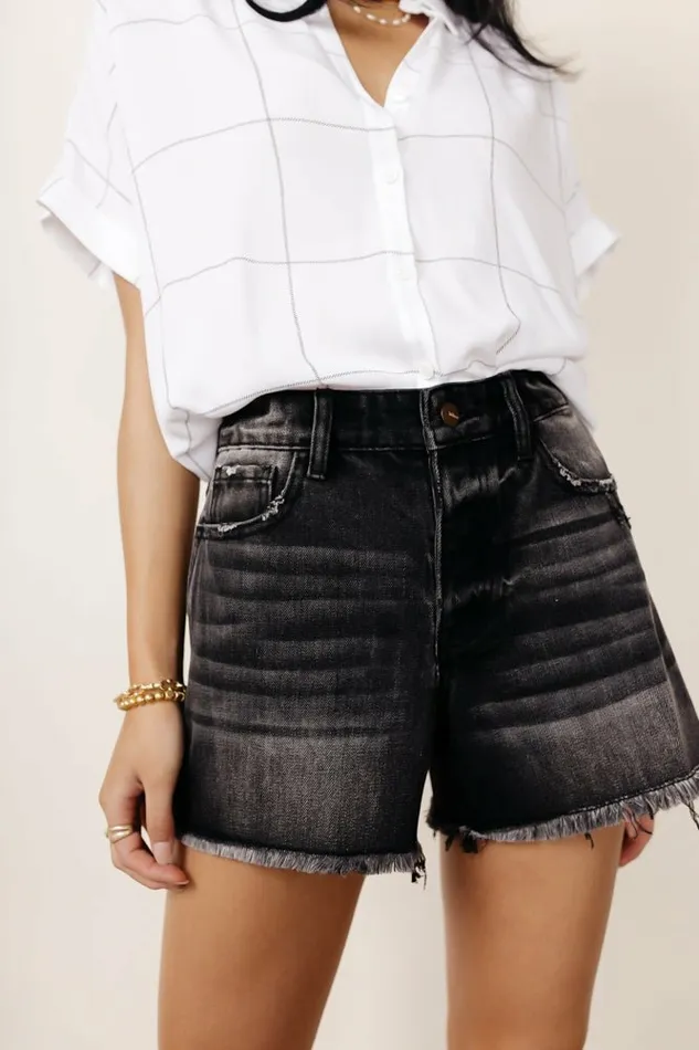 Raelynn Denim Shorts In Black 8211 FINAL SALE Black Women Bohme Shorts