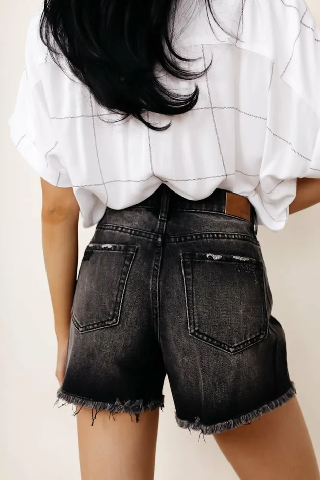 Raelynn Denim Shorts In Black 8211 FINAL SALE Black Women Bohme Shorts