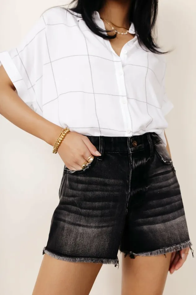 Raelynn Denim Shorts In Black 8211 FINAL SALE Black Women Bohme Shorts