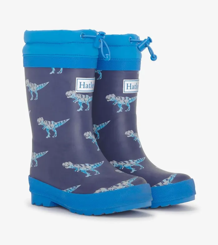 Rainwear Boys Hatley Boys TRex Attack Sherpa Lined Rain Boots