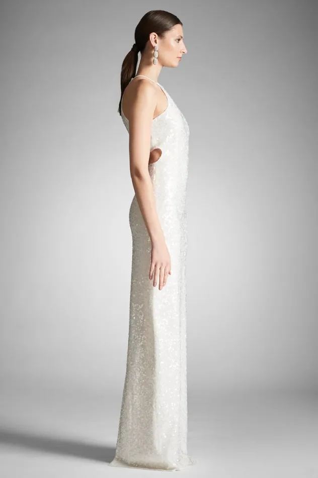 Reception Women Sachin and Babi Morgan Gown 8211 Ivory Sequins