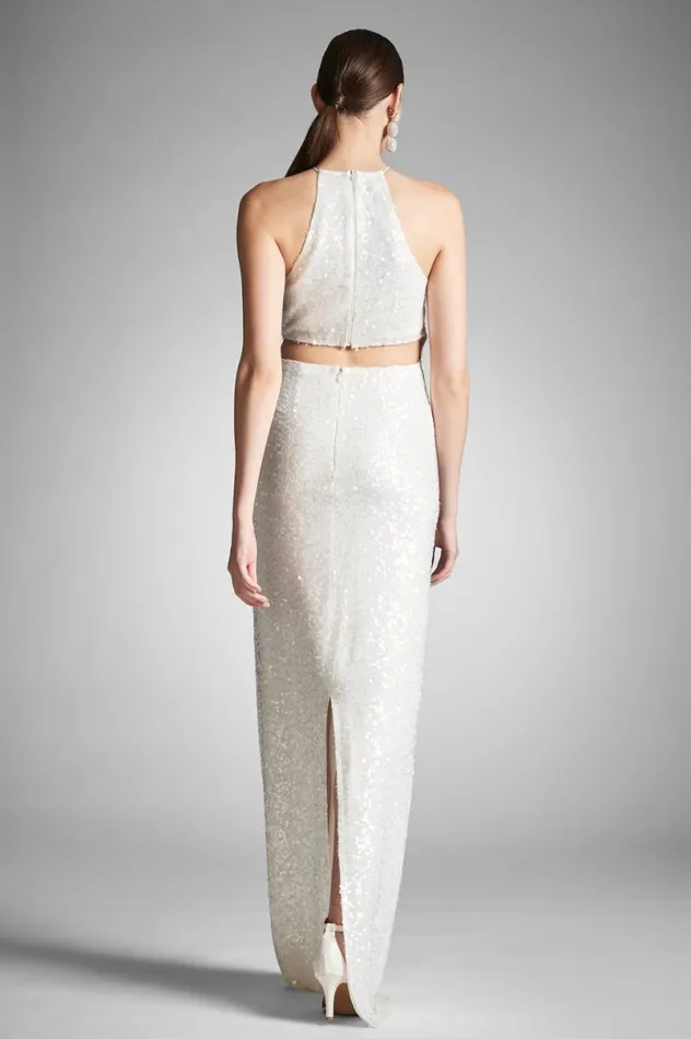 Reception Women Sachin and Babi Morgan Gown 8211 Ivory Sequins