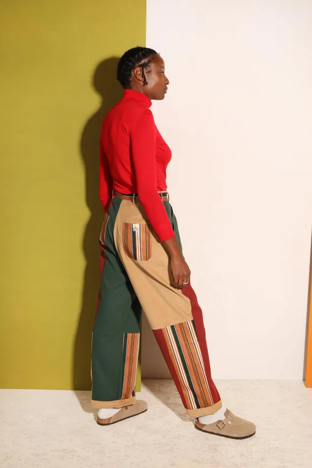 Rhode Trouser Patchwork Stripe Womens LF Markey Trousers