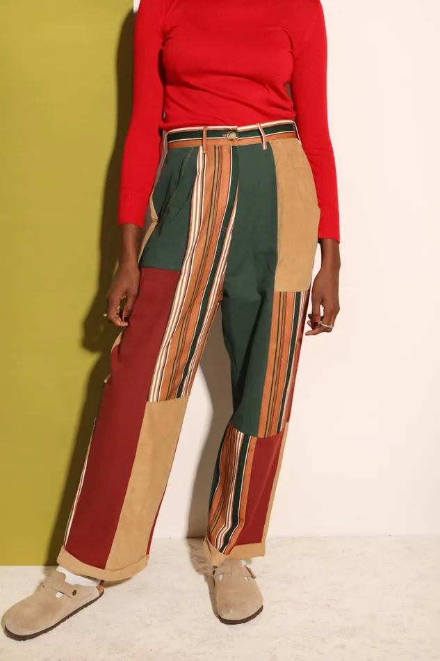 Rhode Trouser Patchwork Stripe Womens LF Markey Trousers