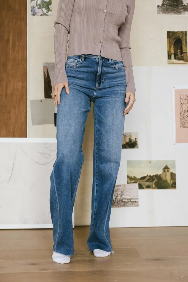 Riley Dad Jeans In Medium Wash Medium Wash Women Bohme Denim