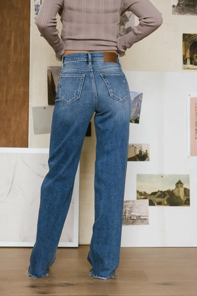 Riley Dad Jeans In Medium Wash Medium Wash Women Bohme Denim