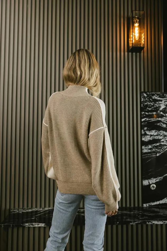 Rio Colorblock Sweater In Brown Brown Women Bohme Tops