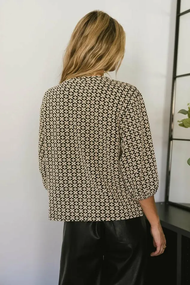 Robyn Printed Top Black Women Bohme Tops