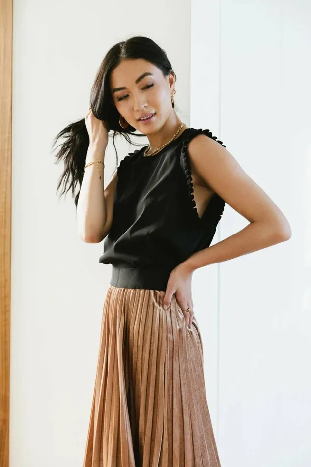 Rosie Tank Top In Black 8211 FINAL SALE Black Women Bohme Tees and Tanks