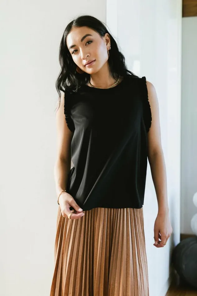 Rosie Tank Top In Black 8211 FINAL SALE Black Women Bohme Tees and Tanks