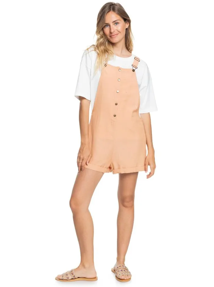 Roxy Dresses Back To Goodbye Short Overalls Toast 8211 Women Roxy Dresses Back To Goodbye Short Overalls Toast 8211 Women