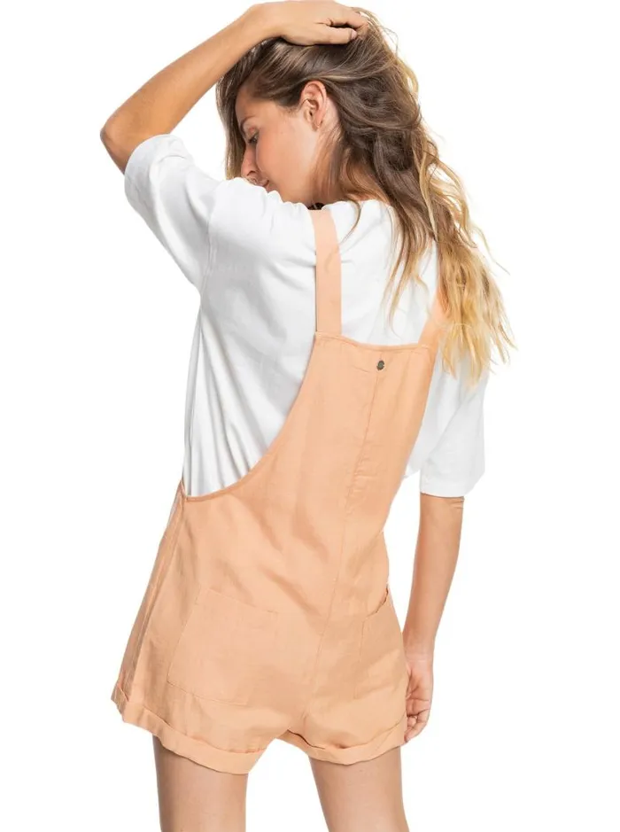 Roxy Dresses Back To Goodbye Short Overalls Toast 8211 Women Roxy Dresses Back To Goodbye Short Overalls Toast 8211 Women