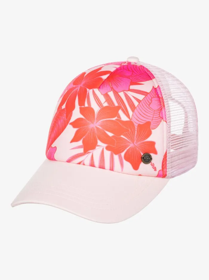 Roxy Hats Beautiful Morning Trucker Hat Pale Dogwood Lhibiscus 8211 Women