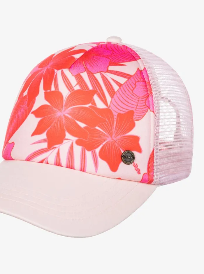 Roxy Hats Beautiful Morning Trucker Hat Pale Dogwood Lhibiscus 8211 Women