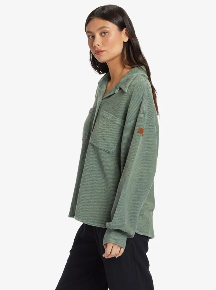 Roxy Jackets Off Duty Knit Shacket Overshirt Agave Green 8211 Women Roxy Jackets Off Duty Knit Shacket Overshirt Agave Green 8211 Women