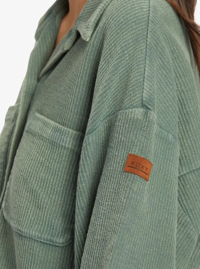 Roxy Jackets Off Duty Knit Shacket Overshirt Agave Green 8211 Women Roxy Jackets Off Duty Knit Shacket Overshirt Agave Green 8211 Women