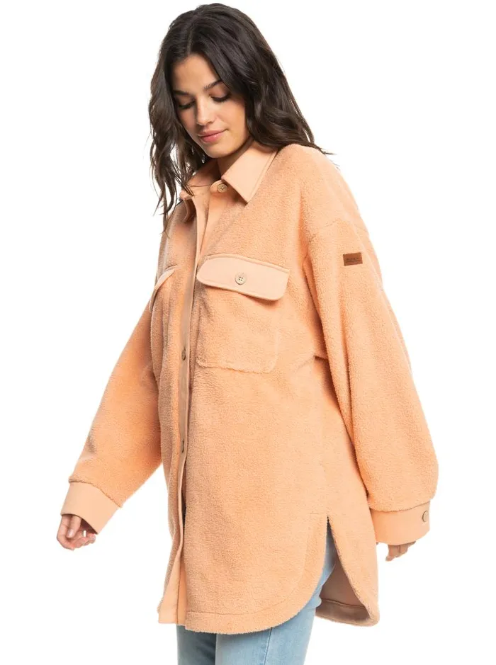 Roxy Jackets Switch Up Sherpa Fleece Overshirt Dusty Coral 8211 Women Roxy Jackets Switch Up Sherpa Fleece Overshirt Dusty Coral 8211 Women