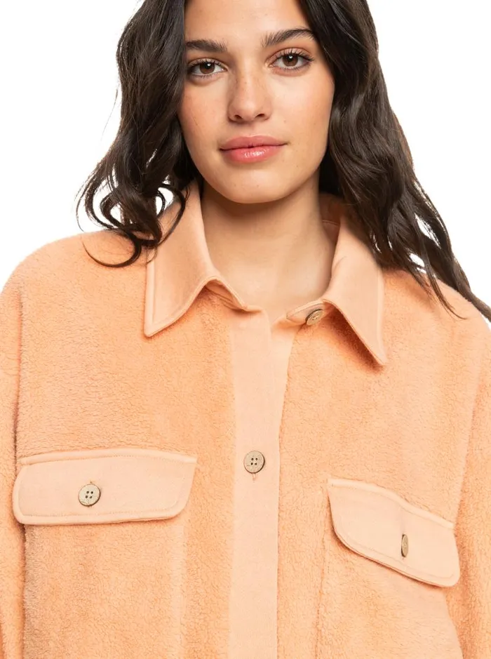 Roxy Jackets Switch Up Sherpa Fleece Overshirt Dusty Coral 8211 Women Roxy Jackets Switch Up Sherpa Fleece Overshirt Dusty Coral 8211 Women
