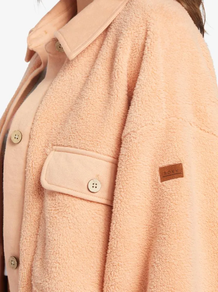 Roxy Jackets Switch Up Sherpa Fleece Overshirt Dusty Coral 8211 Women Roxy Jackets Switch Up Sherpa Fleece Overshirt Dusty Coral 8211 Women