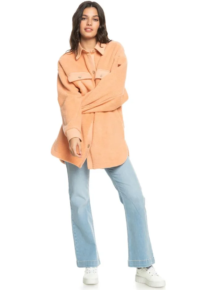 Roxy Jackets Switch Up Sherpa Fleece Overshirt Dusty Coral 8211 Women Roxy Jackets Switch Up Sherpa Fleece Overshirt Dusty Coral 8211 Women