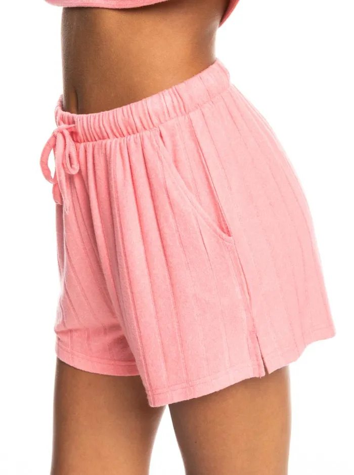 Roxy Loungewear Catch Me If You Can Wide Rib Shorts Tea Rose 8211 Women