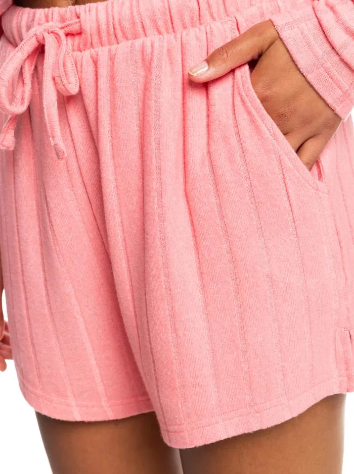 Roxy Loungewear Catch Me If You Can Wide Rib Shorts Tea Rose 8211 Women