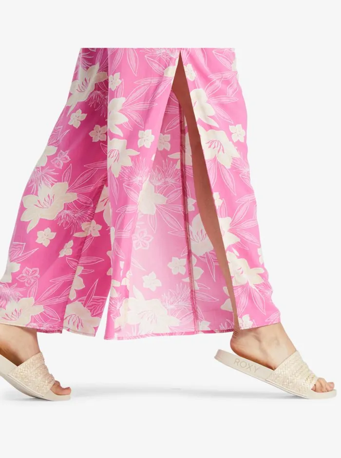 Roxy Pants and Jeans Tropical Rhythm Beachy Pants Shocking Pink Wild Oasis 8211 Women