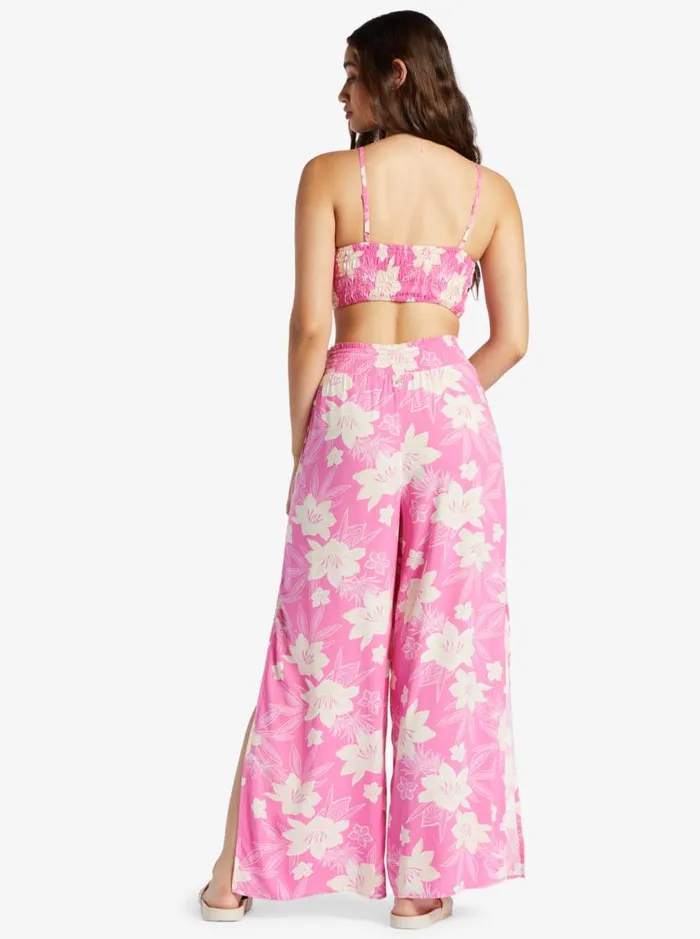 Roxy Pants and Jeans Tropical Rhythm Beachy Pants Shocking Pink Wild Oasis 8211 Women