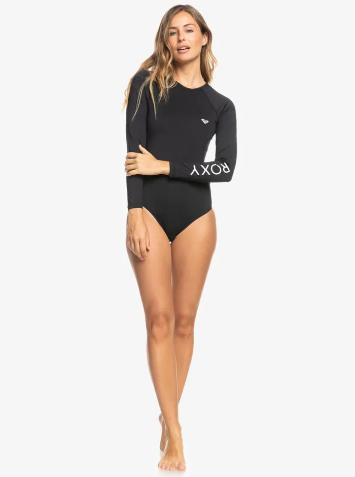Roxy Rashguards New Essentials Long Sleeve OnePiece Swimsuit Anthracite 8211 Women Roxy Rashguards New Essentials Long Sleeve OnePiece Swimsuit Anthracite 8211 Women