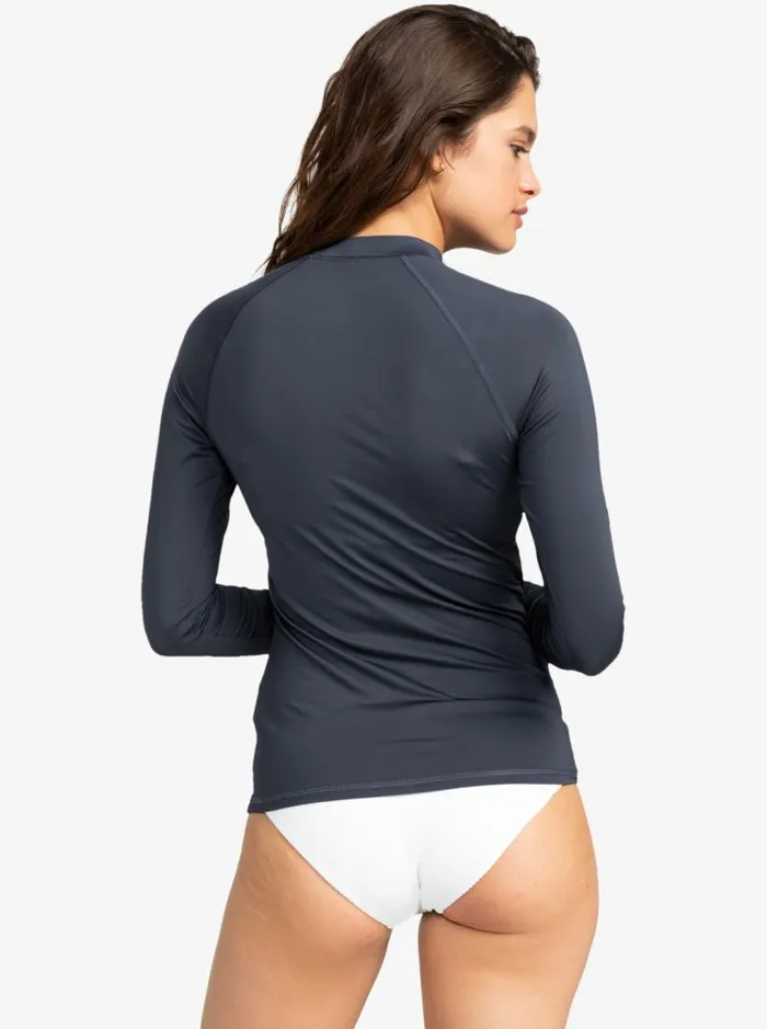 Roxy Rashguards Whole Hearted Long Sleeve UPF 50 Rashguard Blue Surf 8211 Women