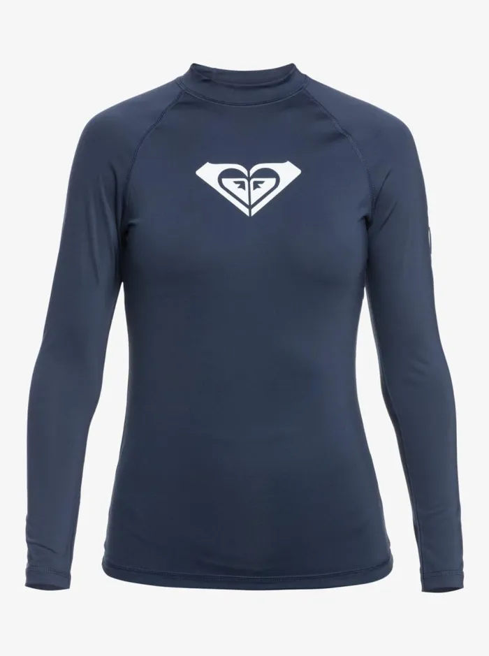 Roxy Rashguards Whole Hearted Long Sleeve UPF 50 Rashguard Blue Surf 8211 Women