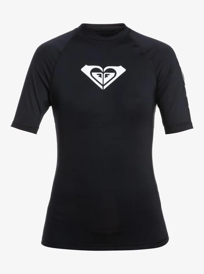 Roxy Rashguards Whole Hearted Short Sleeve UPF 50 Rashguard Anthracite 8211 Women