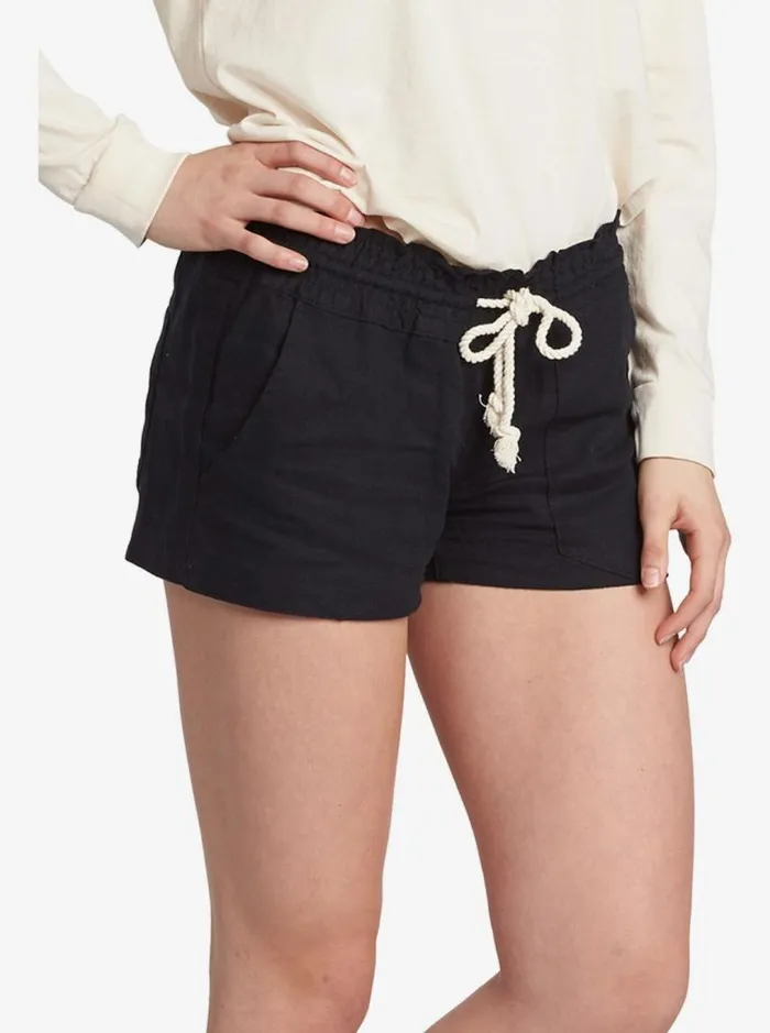 Roxy Shorts Oceanside Elasticized Shorts True Black 8211 Women Roxy Shorts Oceanside Elasticized Shorts True Black 8211 Women